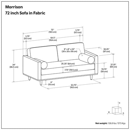 Morrison - 72" Sofa - Charcoal Grey image 13