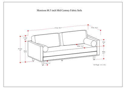 Morrison - 89" Sofa - Mist Grey image 11