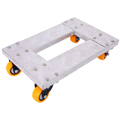 Movers Dolly Heavy Duty Furniture Dolly Trolley Cart 18''x12'' Aluminum Frame with 3'' TPU Professional Casters with Bra image 1