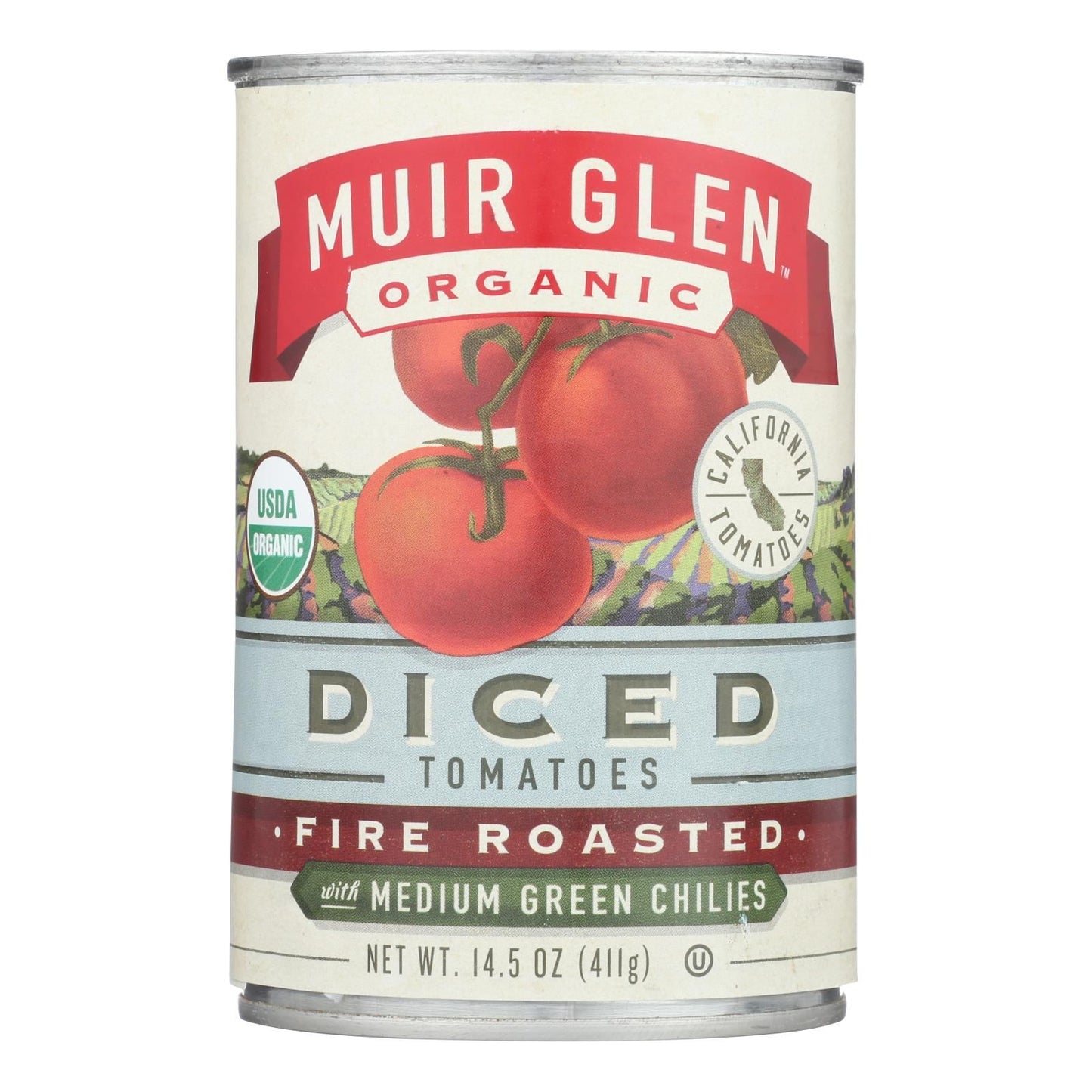 Muir Glen Fire Roasted Diced Tomatoes With Green Chilies - Green Chilies - Case Of 12 - 14.5 Oz. image 1