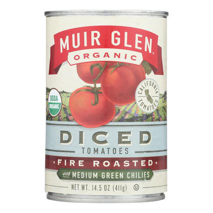 Muir Glen Fire Roasted Diced Tomatoes With Green Chilies - Green Chilies - Case Of 12 - 14.5 Oz. image 1