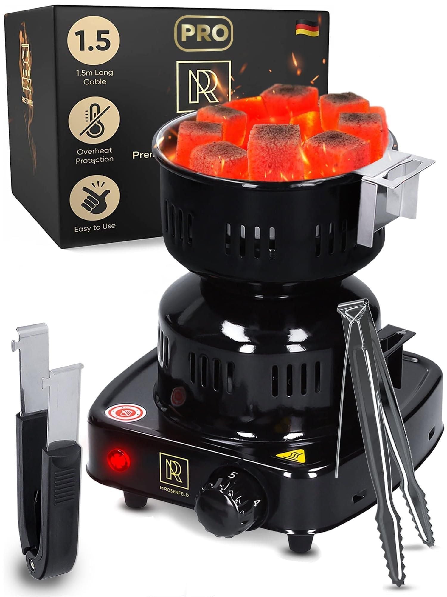 Multipurpose Electric Charcoal Starter Red Charcoal Burner Coconut Charcoal Lighters with Tongs 450W Hot Plate Electric  image 1