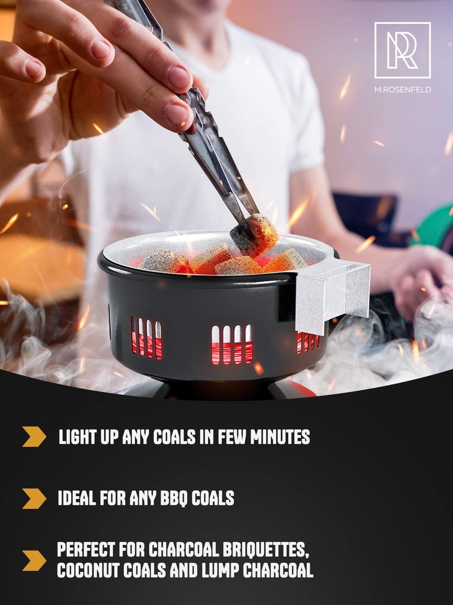 Multipurpose Electric Charcoal Starter Red Charcoal Burner Coconut Charcoal Lighters with Tongs 450W Hot Plate Electric  image 5