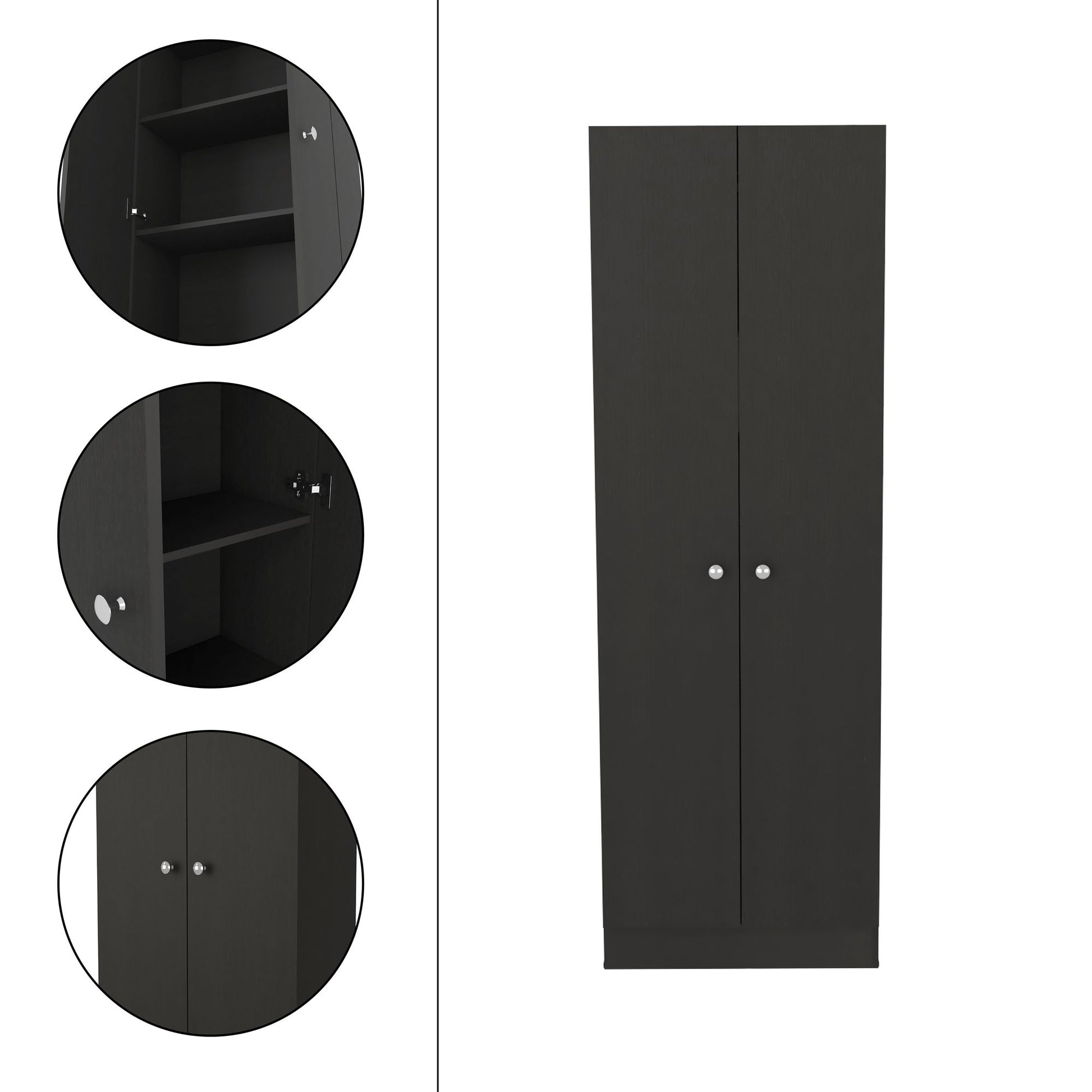 Multistorage Cabinet 71" H, Two Doors, Five Internal Shelves, Black image 6