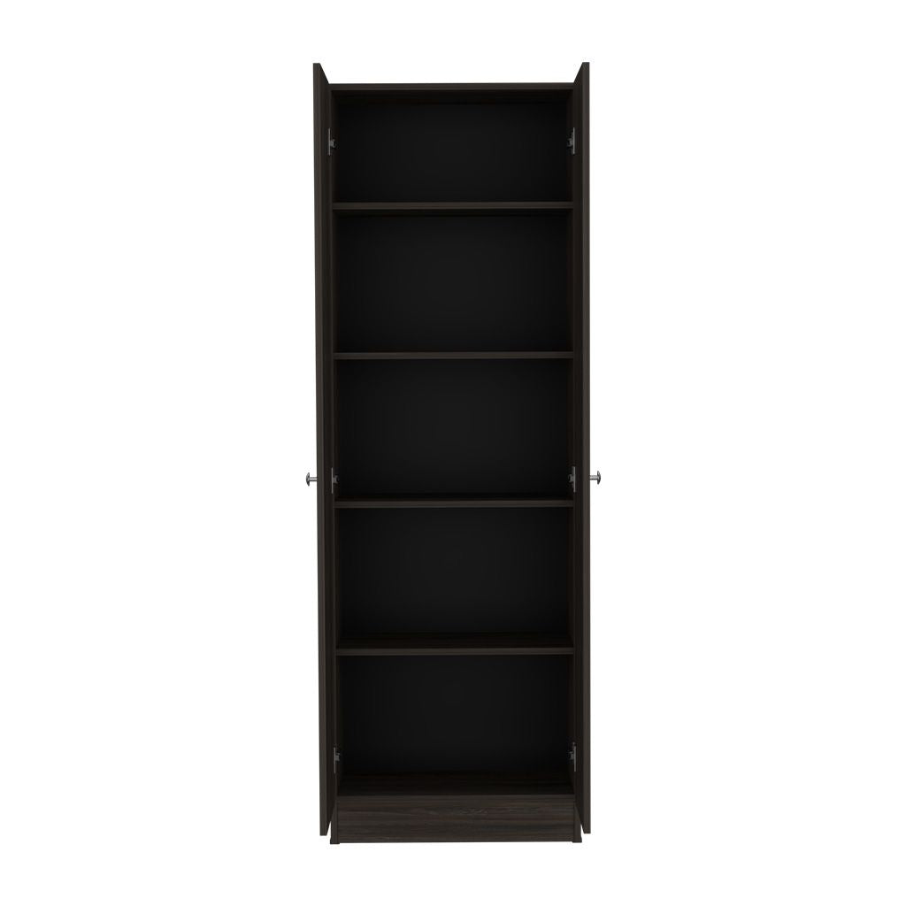 Multistorage Cabinet 71" H, Two Doors, Five Internal Shelves, Carbon Espresso / Black image 3