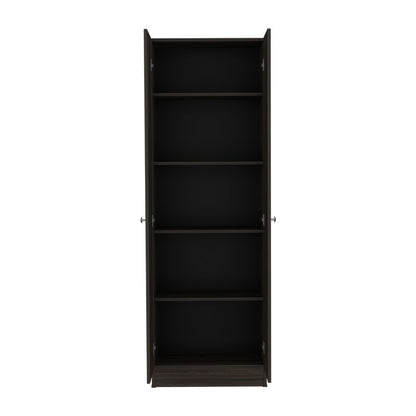Multistorage Cabinet 71" H, Two Doors, Five Internal Shelves, Carbon Espresso / Black image 3