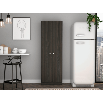 Multistorage Cabinet 71" H, Two Doors, Five Internal Shelves, Carbon Espresso / Black image 1