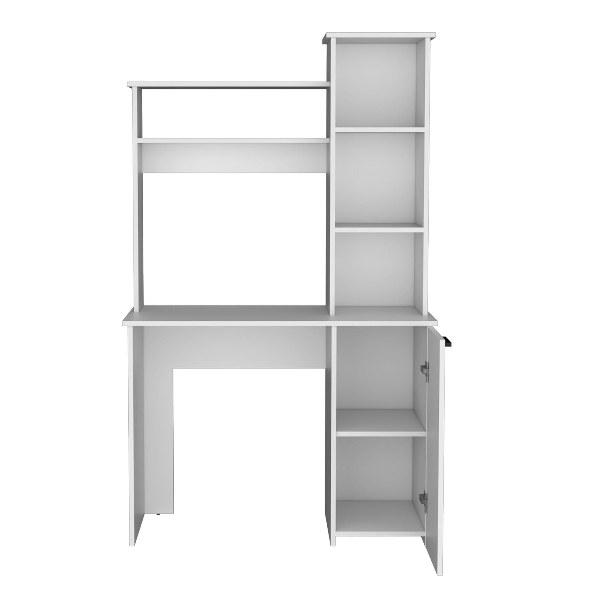 Muncy Computer Desk with Ample Work Surface, Hutch Storage and Single Door Cabinet with 3-Tier Shelves, Black image 7