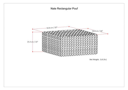 Nate - Square Pouf - Patterned Grey Melange image 5