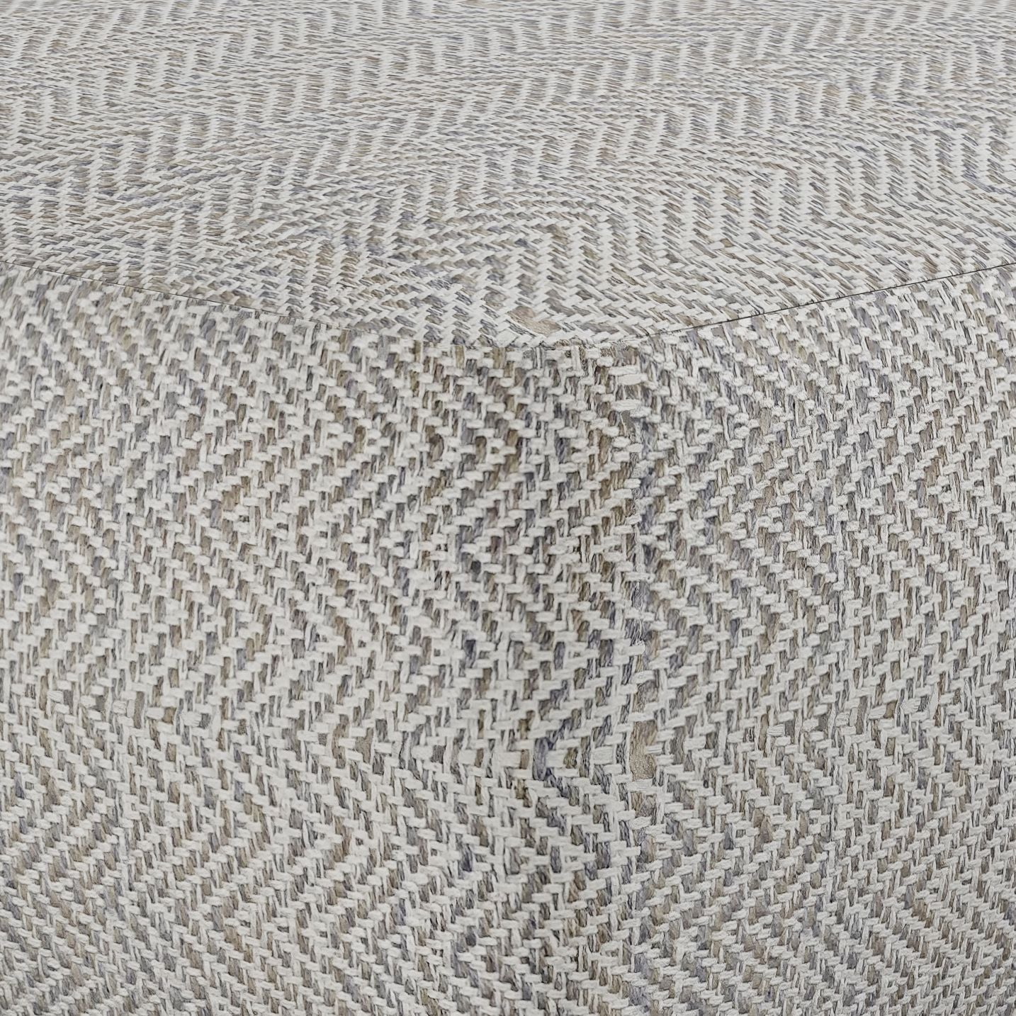 Nate - Square Pouf - Patterned Grey Melange image 2