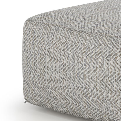 Nate - Square Pouf - Patterned Grey Melange image 3
