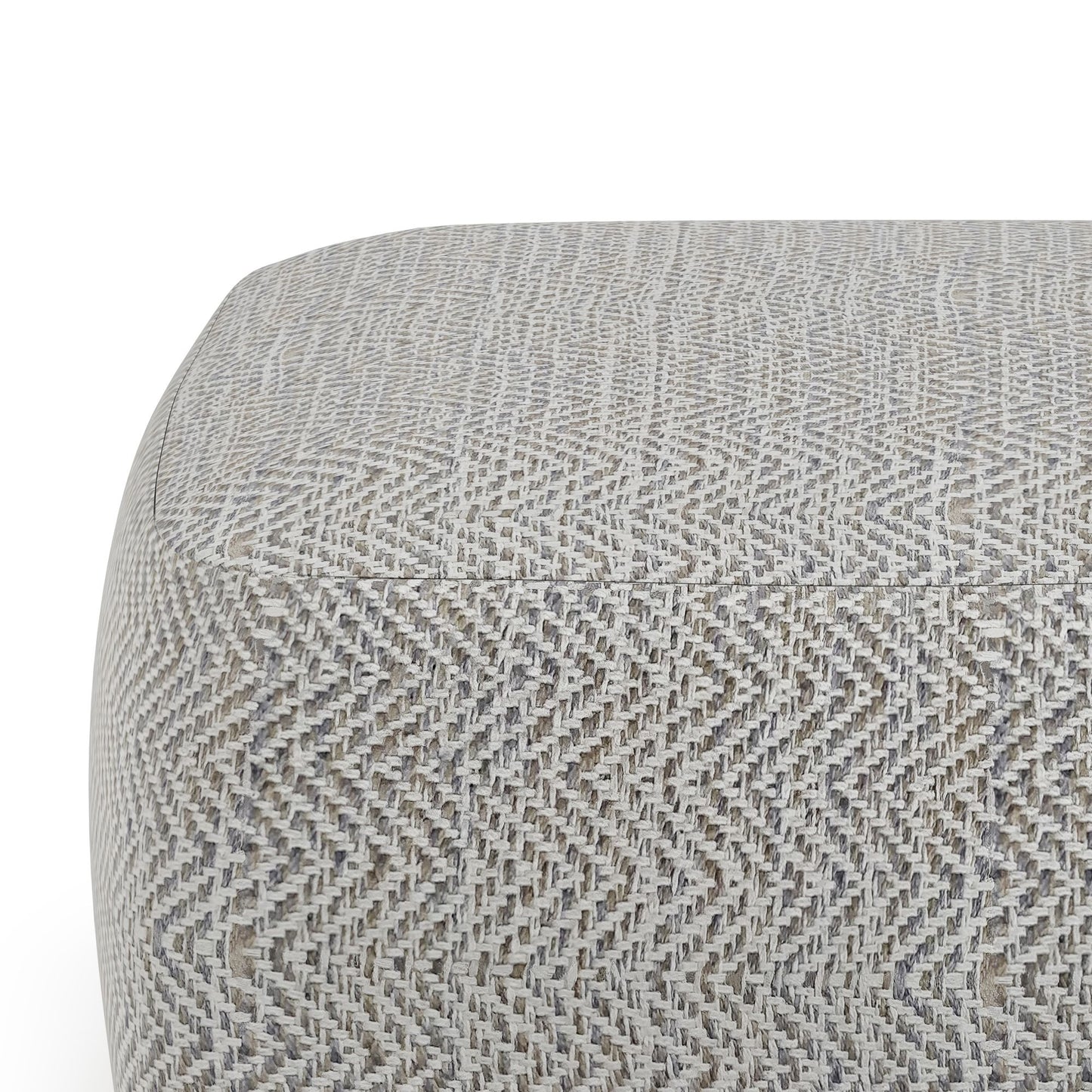 Nate - Square Pouf - Patterned Grey Melange image 4