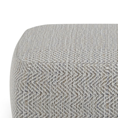 Nate - Square Pouf - Patterned Grey Melange image 4