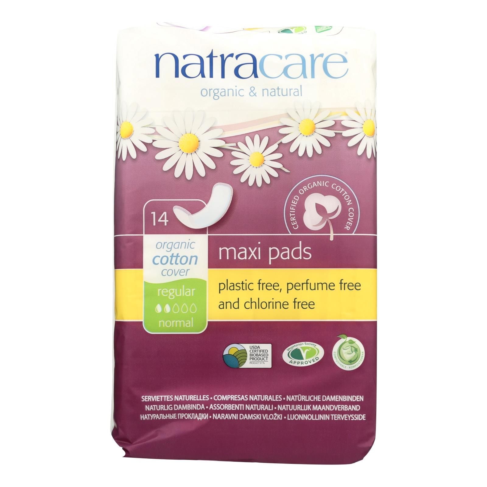 Natracare Natural Maxi Pads Regular - 14 Pack image 1