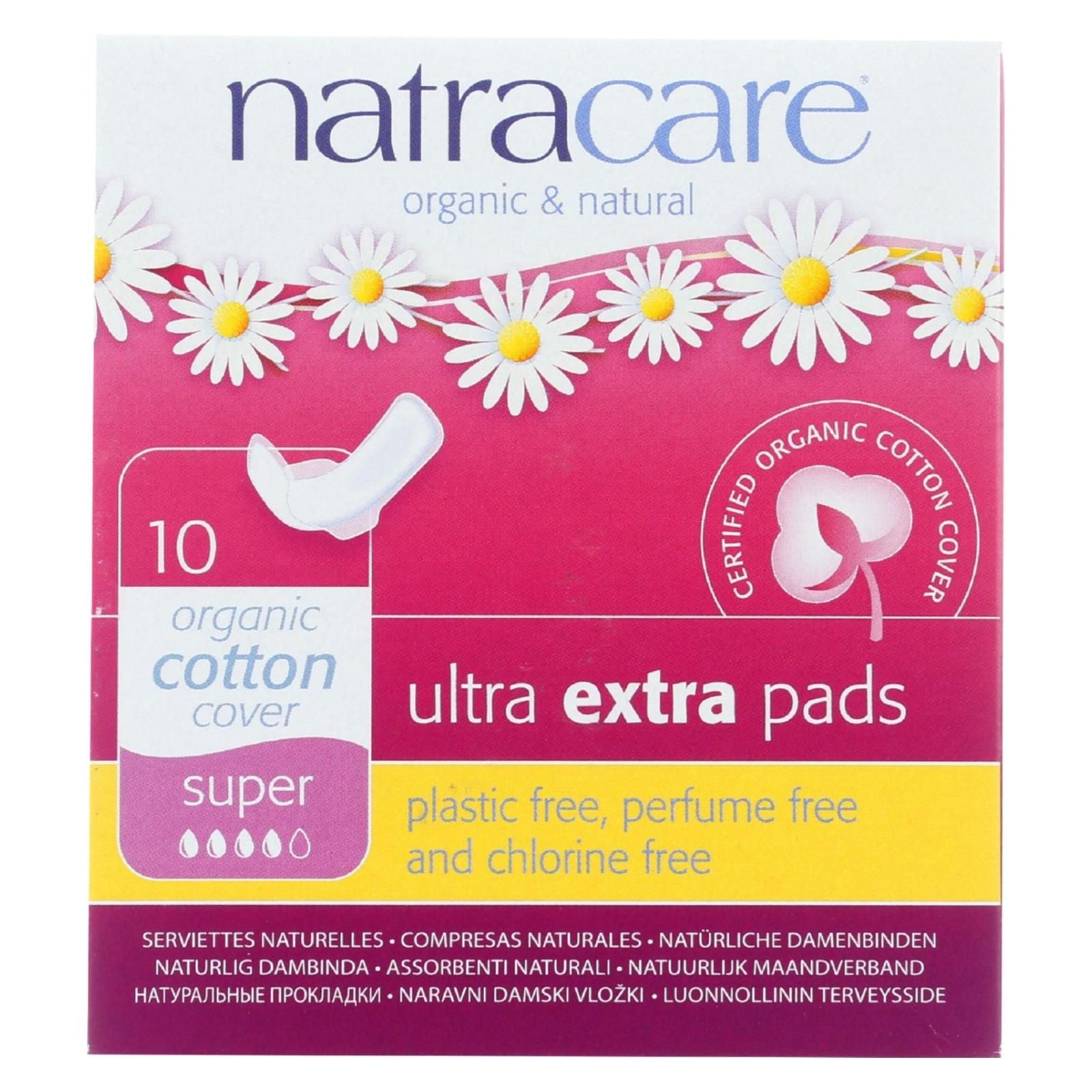 Natracare Ultra Extra Pads W/wings - Super - 10 Count image 2