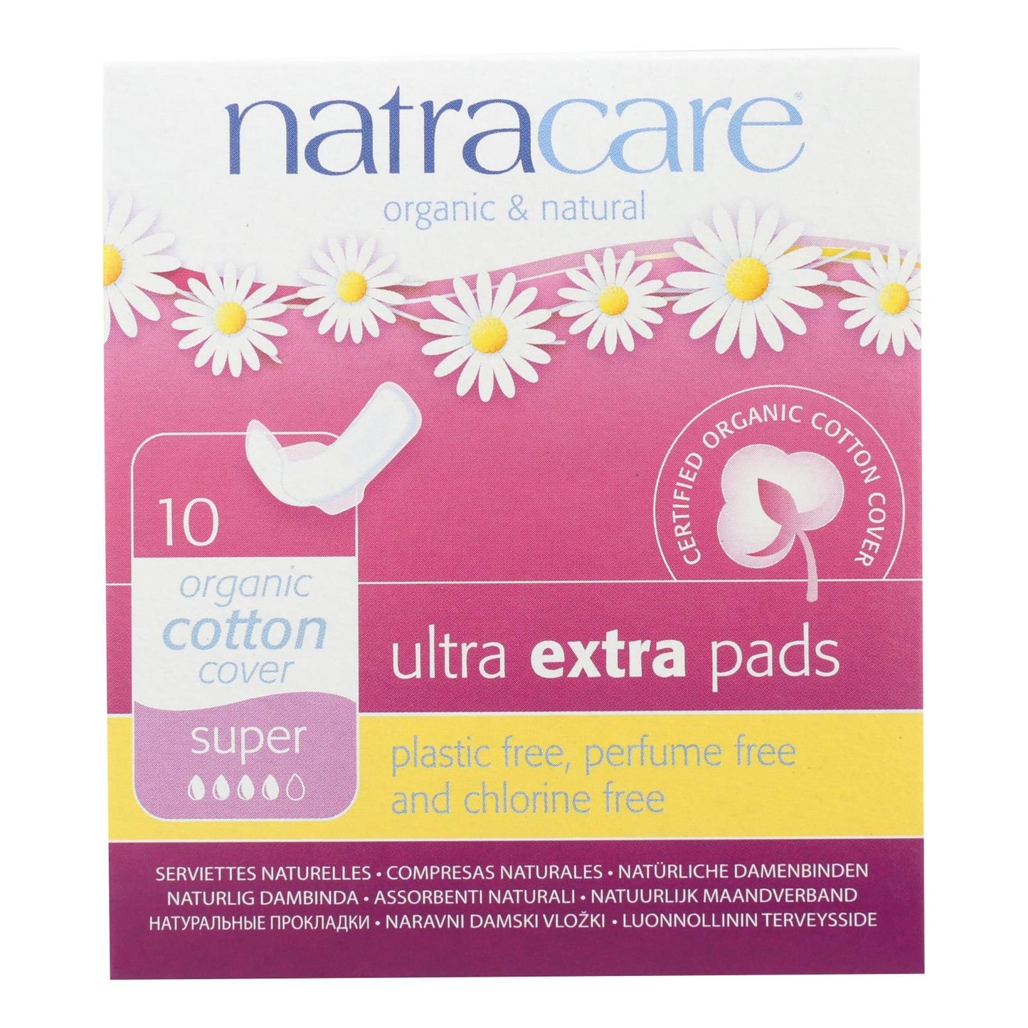 Natracare Ultra Extra Pads W/wings - Super - 10 Count image 1
