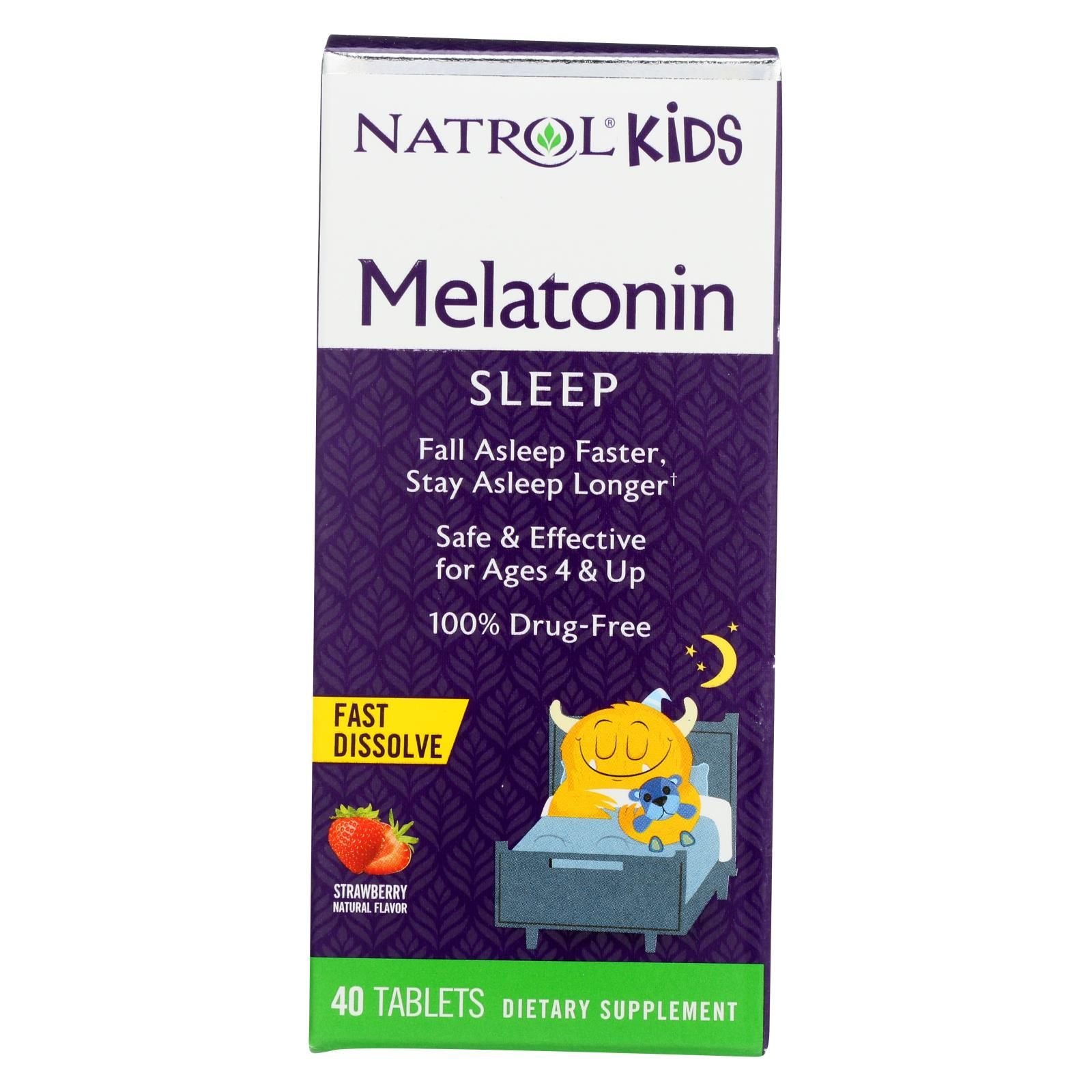 Natrol - Melatn Kids 1mg Fd Straw - 1 Each - 40 Tab image 1