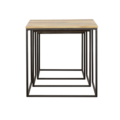 Natural and Black 3-piece Nesting Table image 6