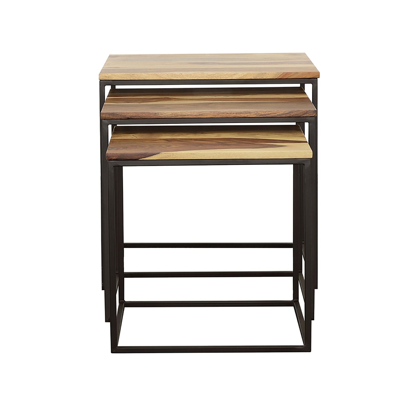 Natural and Black 3-piece Nesting Table image 4