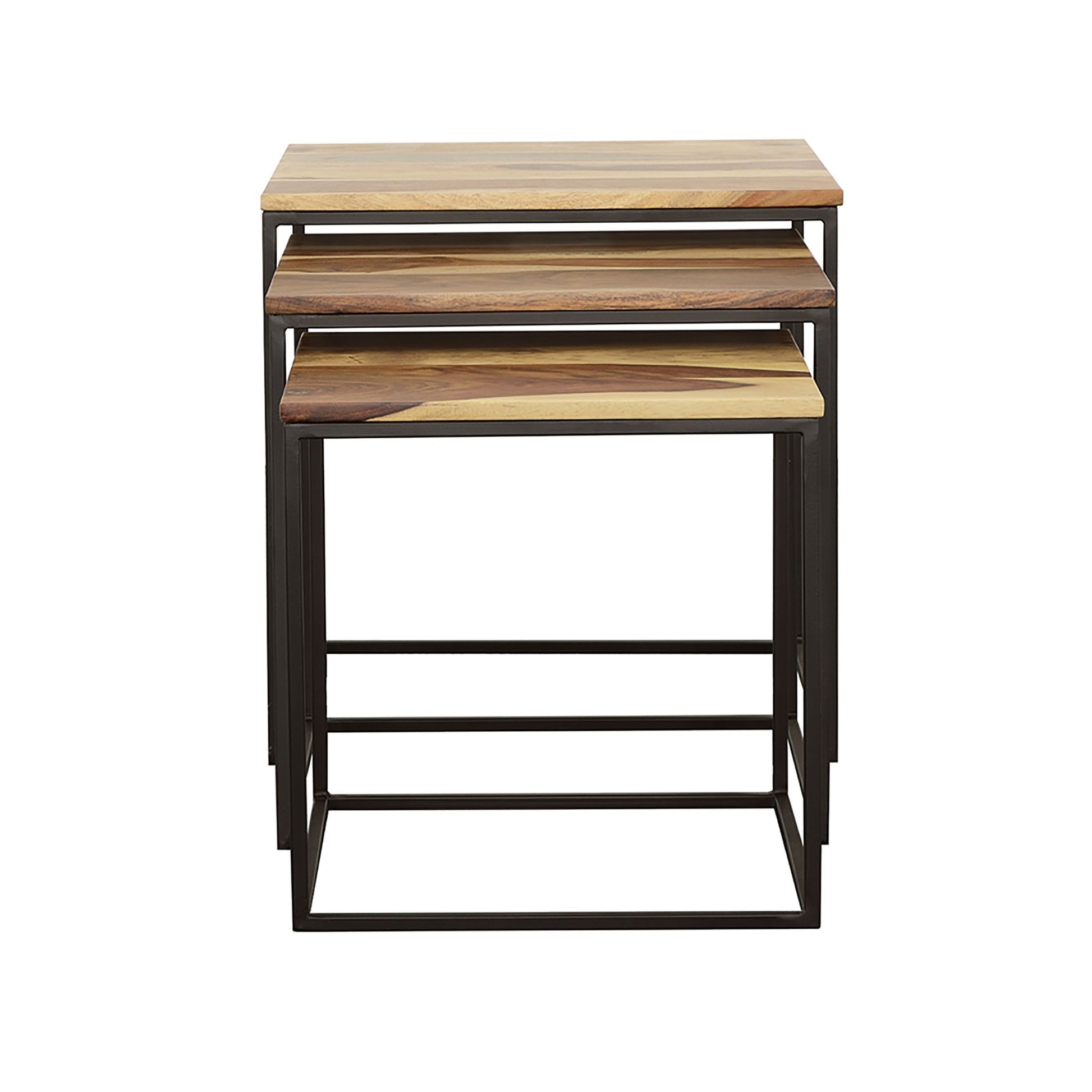 Natural and Black 3-piece Nesting Table image 4