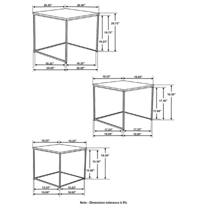 Natural and Black 3-piece Nesting Table image 7