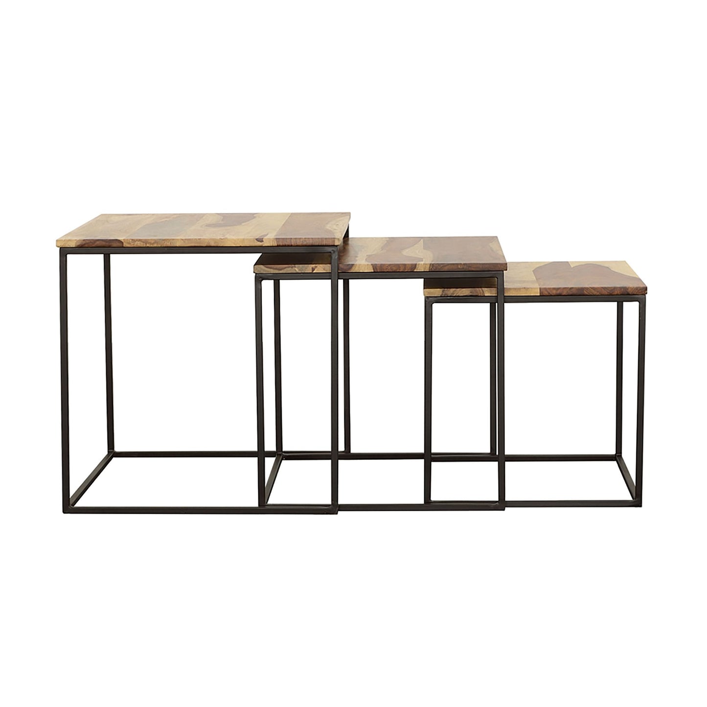 Natural and Black 3-piece Nesting Table image 5