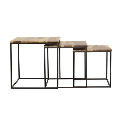 Natural and Black 3-piece Nesting Table image 5