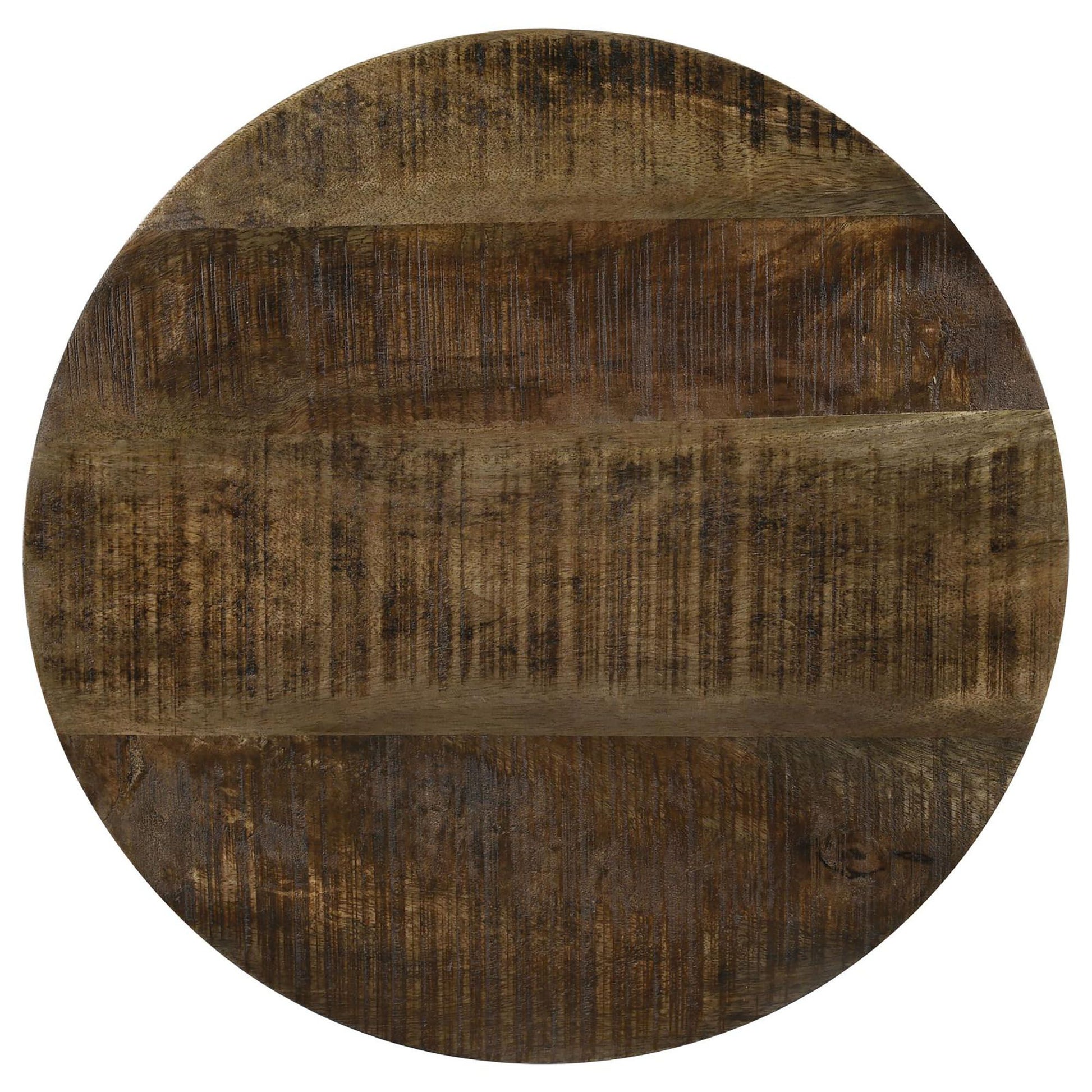 Natural and Black Drum Base Accent Table image 4