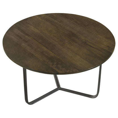 Natural and Gunmetal Top Accent Table image 3