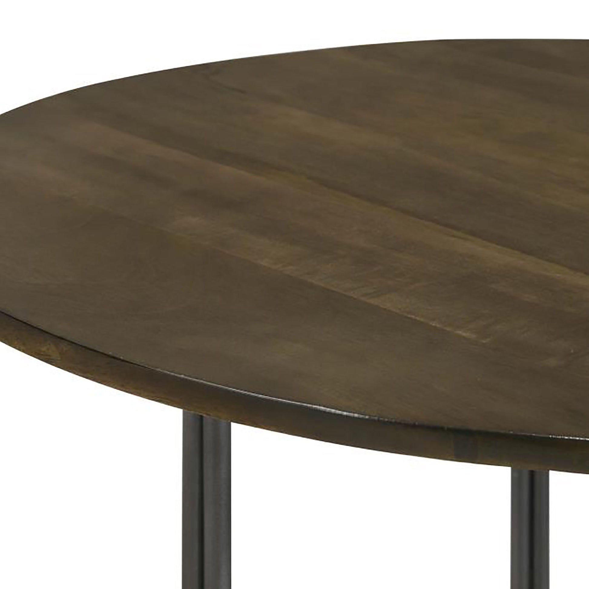 Natural and Gunmetal Top Accent Table image 5