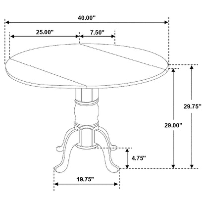 Natural Brown and White Round Dining Table with Drop Leaf image 12