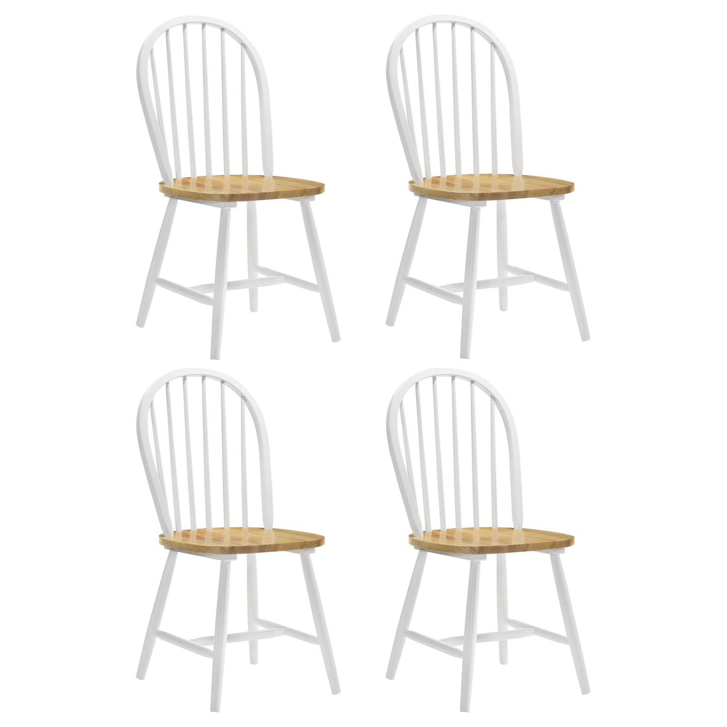 Natural Brown and White Spindle Back Side Chairs (Set of 4) image 2