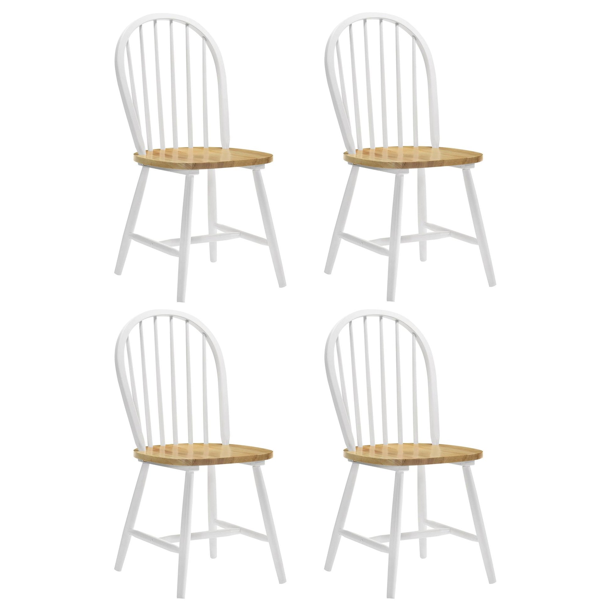 Natural Brown and White Spindle Back Side Chairs (Set of 4) image 2