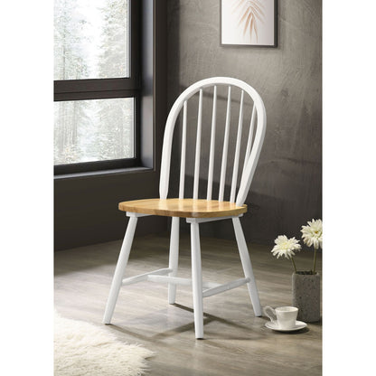 Natural Brown and White Spindle Back Side Chairs (Set of 4) image 1