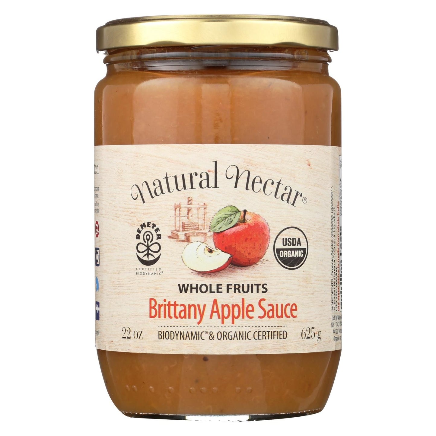 Natural Nectar Brittany Apple Sauce - Sauce - Case Of 6 - 22.2 Oz. image 1