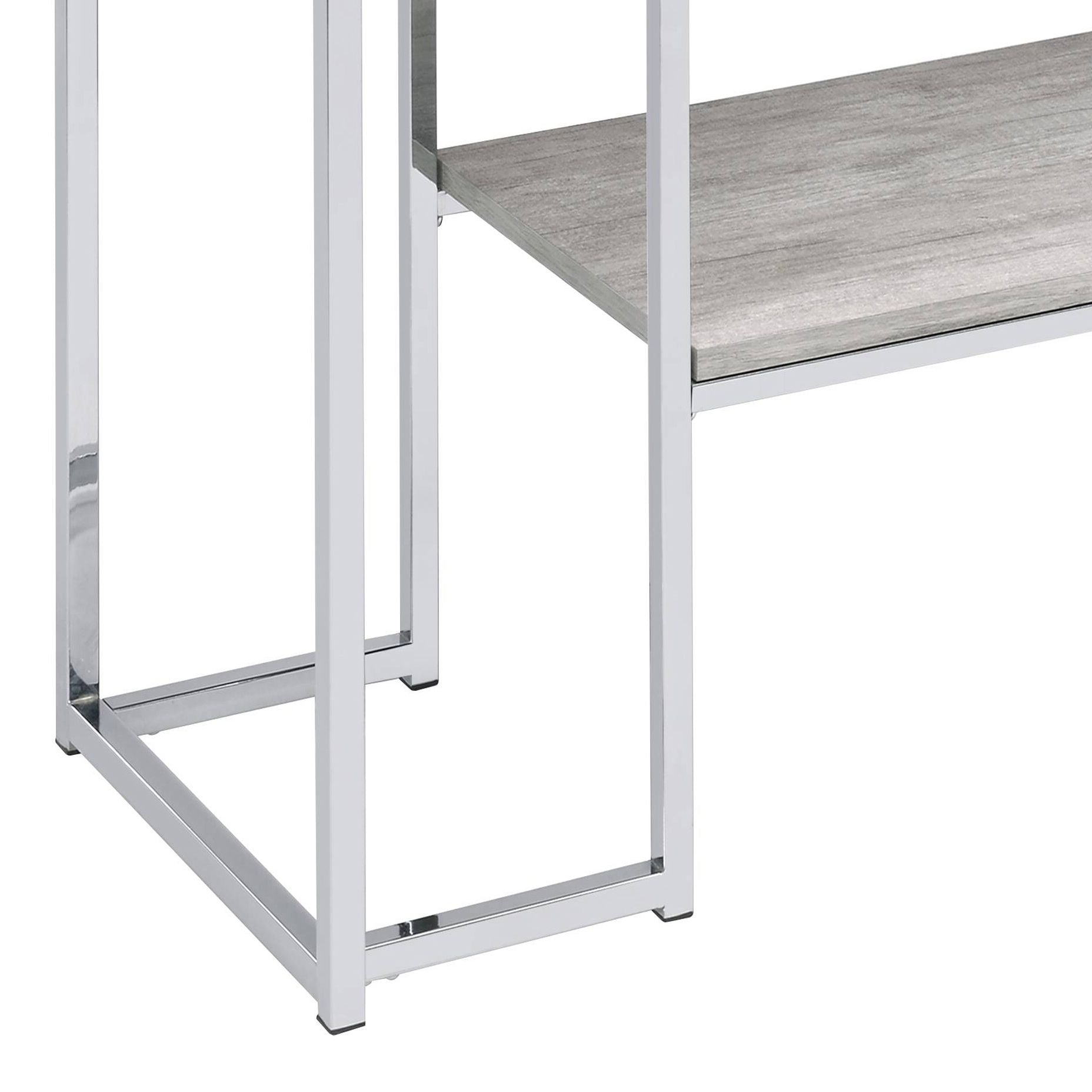 Natural Oak and Chrome Sofa Table image 5