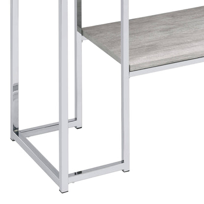 Natural Oak and Chrome Sofa Table image 5
