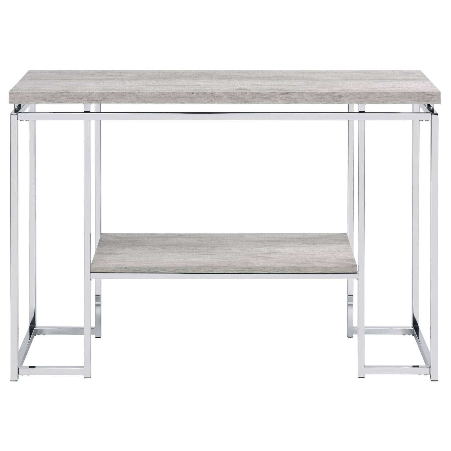 Natural Oak and Chrome Sofa Table image 3
