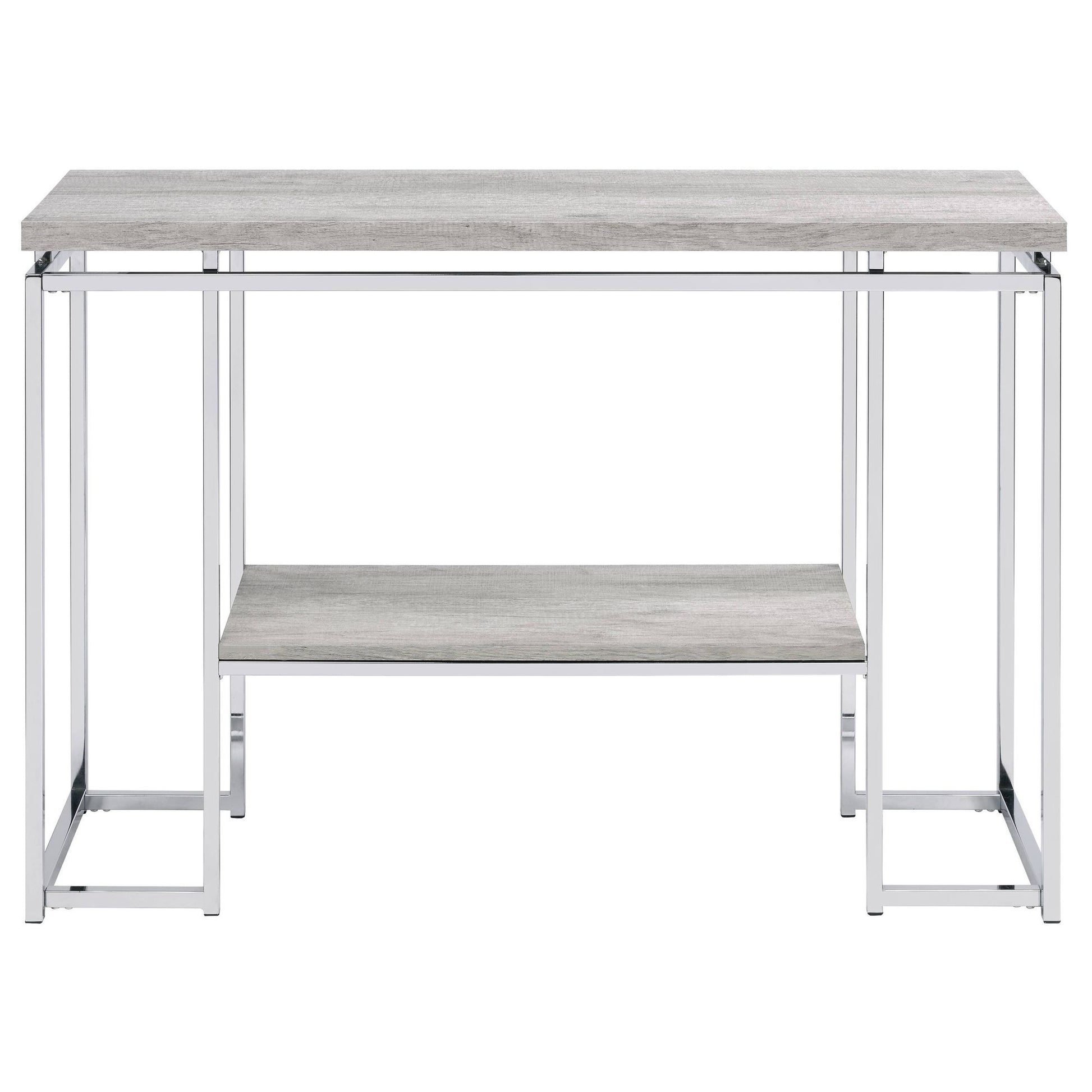 Natural Oak and Chrome Sofa Table image 3