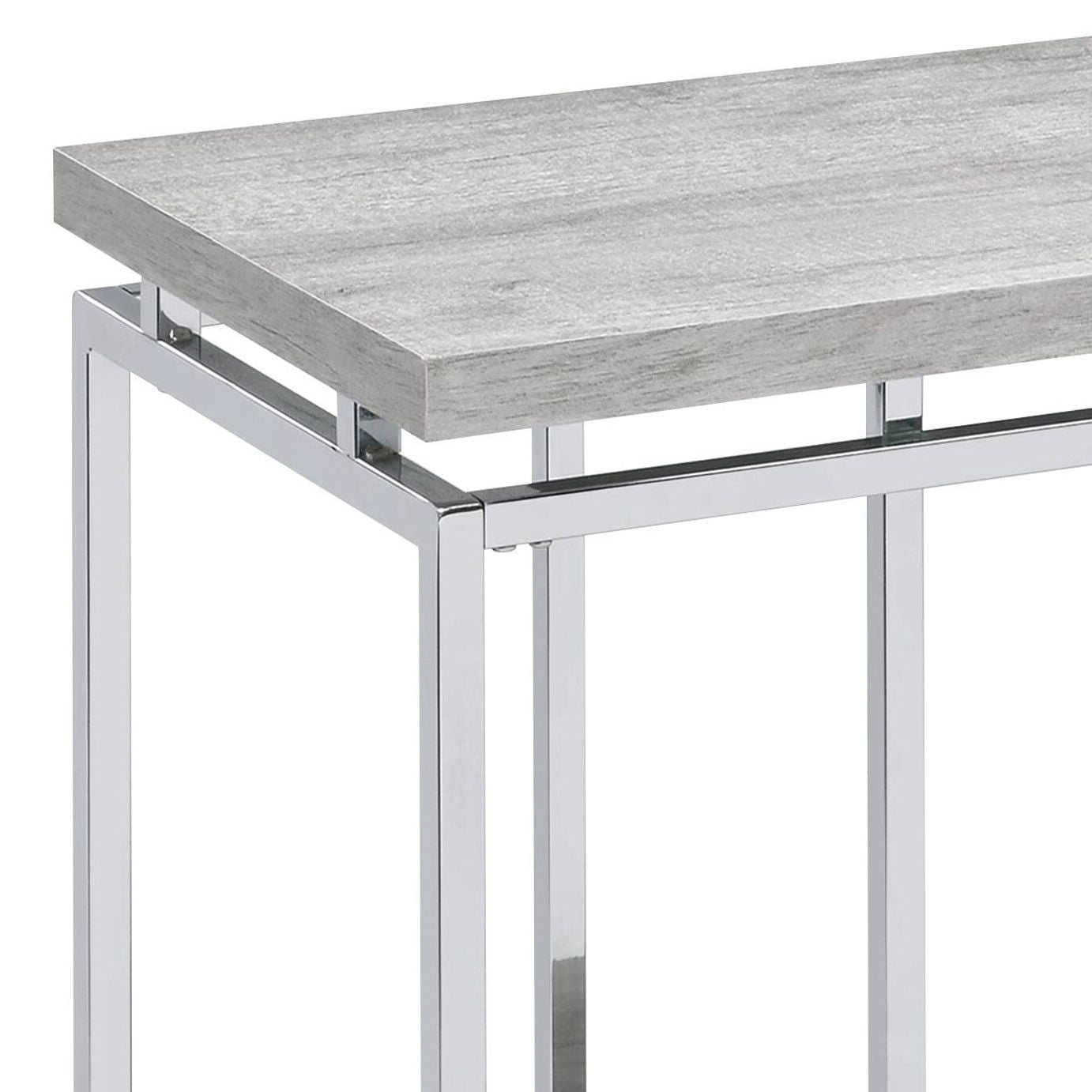 Natural Oak and Chrome Sofa Table image 4