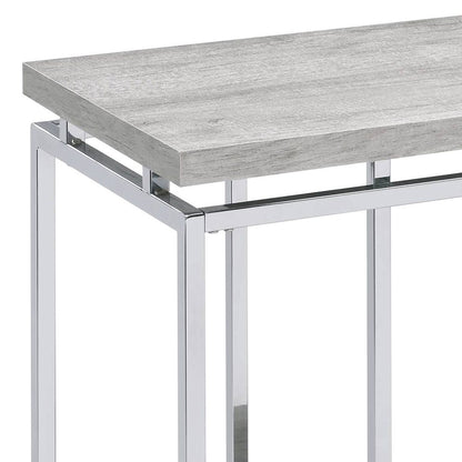Natural Oak and Chrome Sofa Table image 4