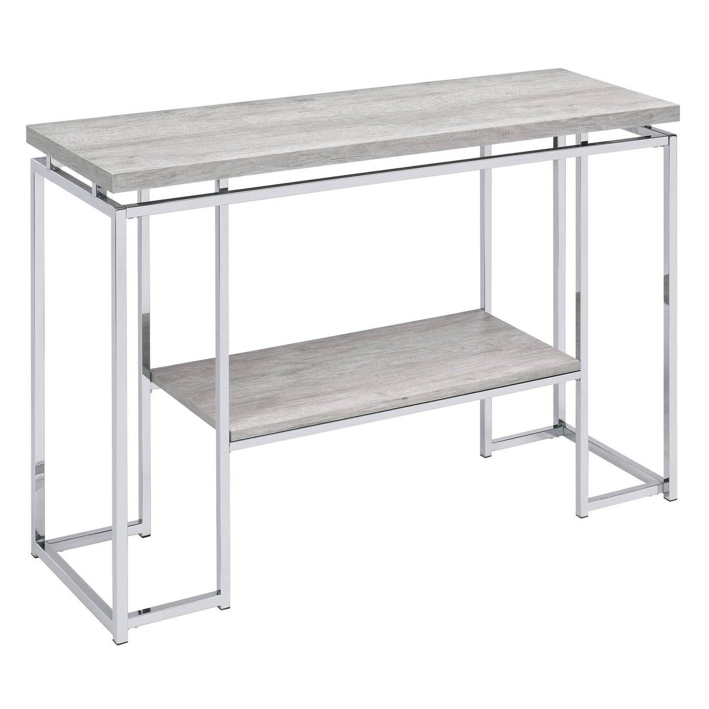 Natural Oak and Chrome Sofa Table image 2