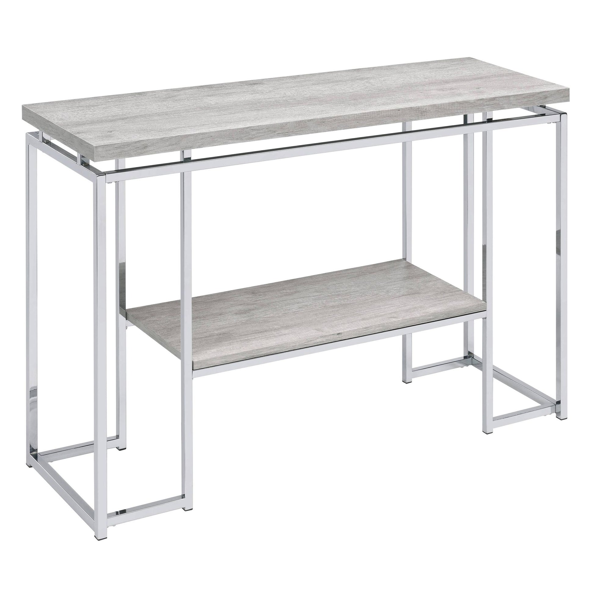 Natural Oak and Chrome Sofa Table image 2