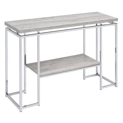 Natural Oak and Chrome Sofa Table image 2