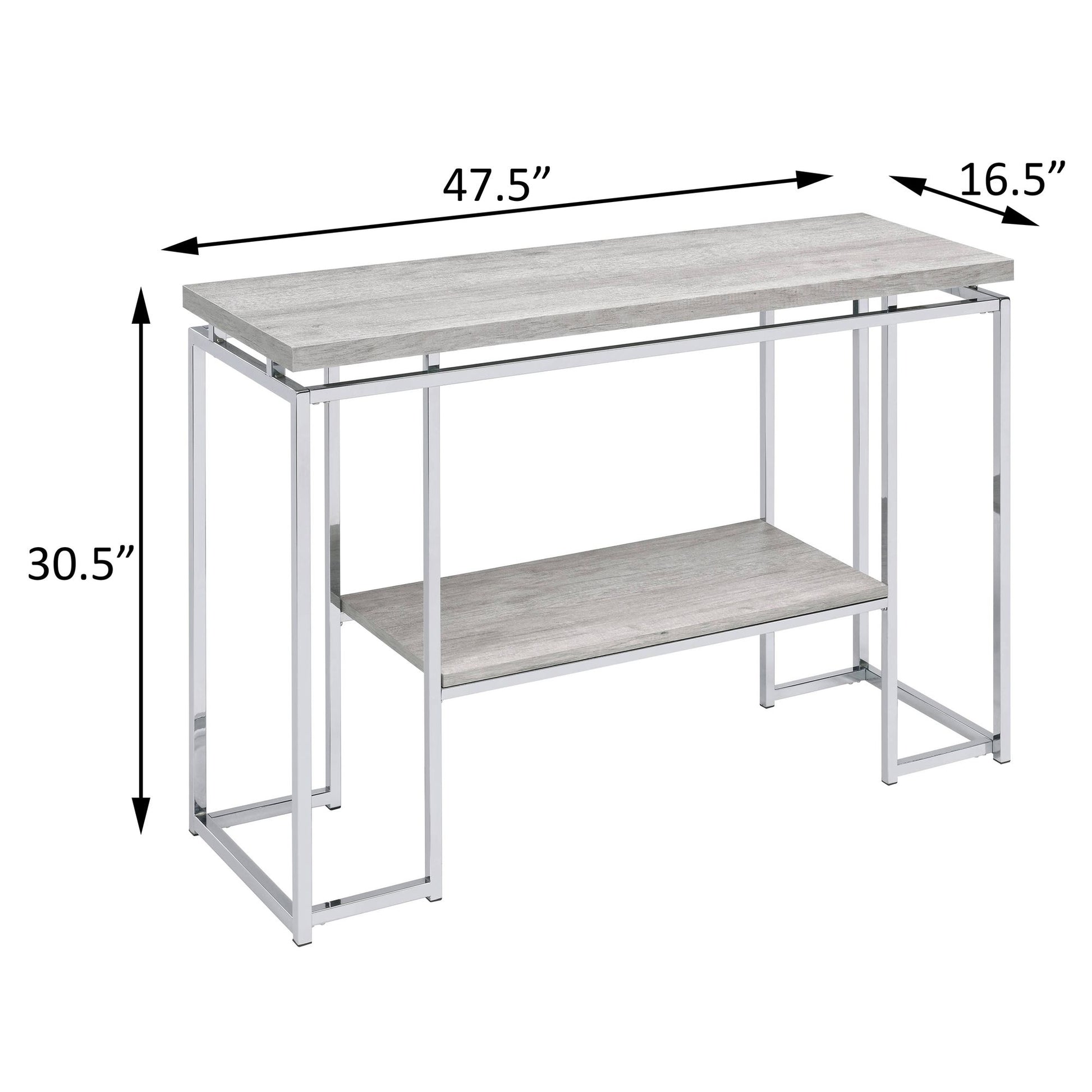 Natural Oak and Chrome Sofa Table image 6