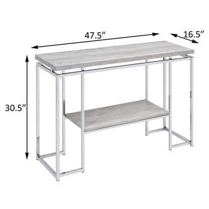 Natural Oak and Chrome Sofa Table image 6