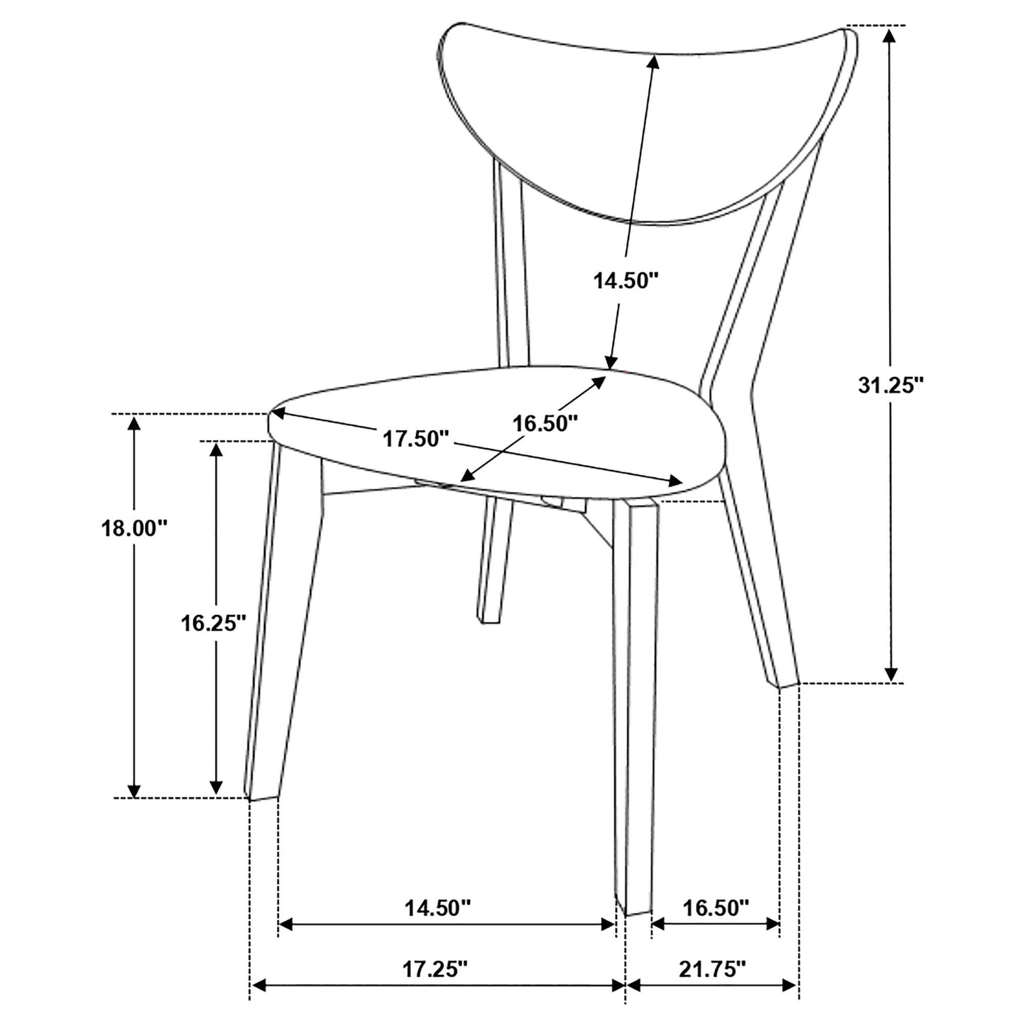 Natural Walnut and Grey Upholestered Dining Chair (Set of 2) image 13
