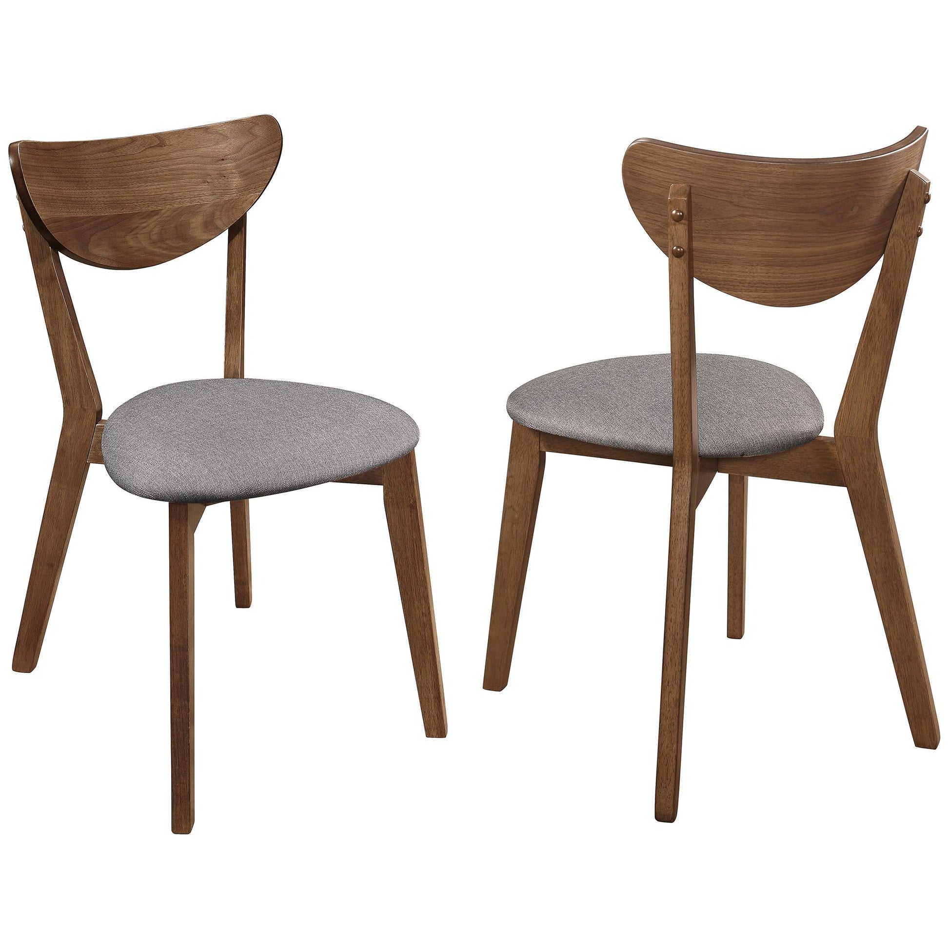 Natural Walnut and Grey Upholestered Dining Chair (Set of 2) image 2