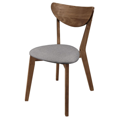 Natural Walnut and Grey Upholestered Dining Chair (Set of 2) image 4