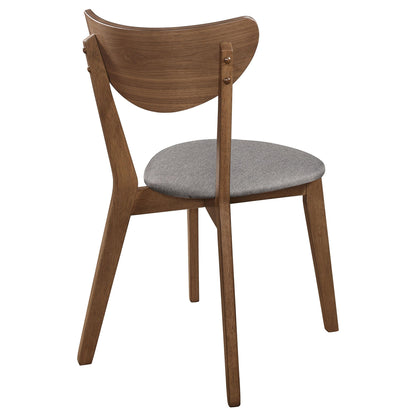 Natural Walnut and Grey Upholestered Dining Chair (Set of 2) image 8